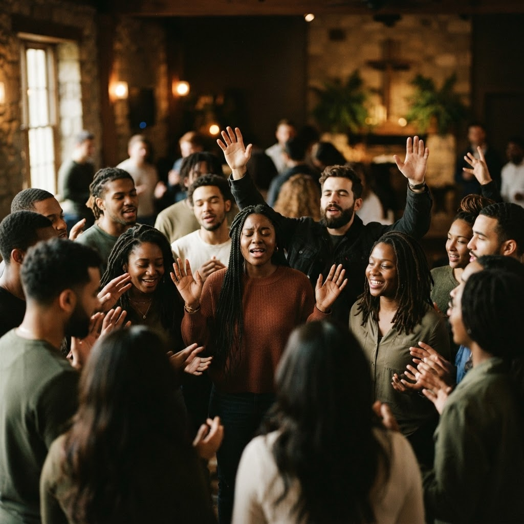 Believers gathered in worship at Our Love Walk